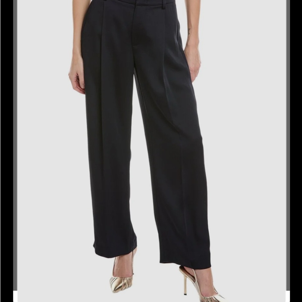 Silk Black Wide-Leg Women's Trousers